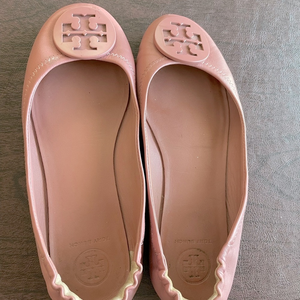 Tory Burch Pink Leather Flats - Picture 2 of 5